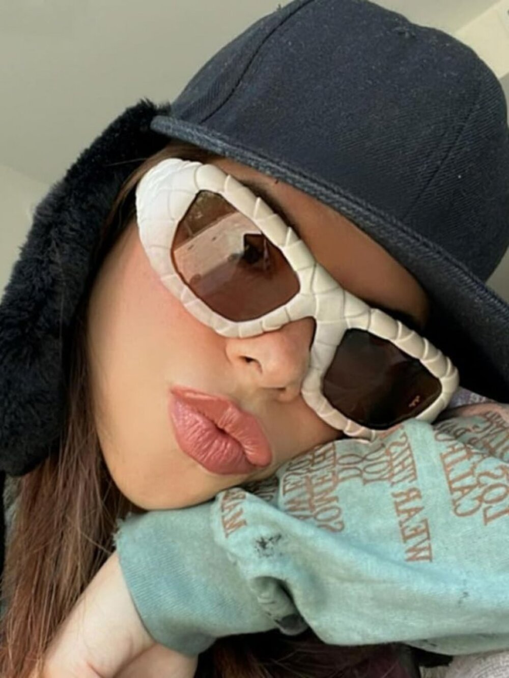 Bottega Veneta Women Sunglasses Pattern Chalk White Brown Rectangle BV1303S 006
